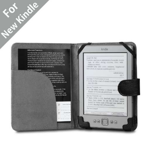 Acase(TM) Classic Kindle (Lastest Generation) Leather Case (BLACK) for 4th Genertaion