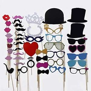 Fathers Day Gift Zonman 44Pcs/Set Creative Props On A Stick Mustache Photo Booth Party Fun Wedd