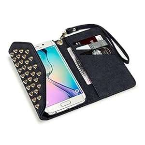 Samsung Galaxy S6 Edge Case Terrapin Trendy [Studded] Samsung Galaxy S6 Edge Wa (Studded - Black)