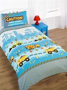 Construction Single Duvet Cover and Pillowcase Set