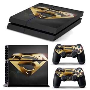 PS4 GOLD SUPERMAN FULL BODY Accessory Wrap Sticker Skin Cover Decal for PS4 Playstation 4