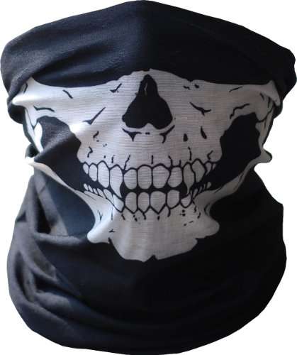 Aovei Black Seamless Skull Face Tube Mask