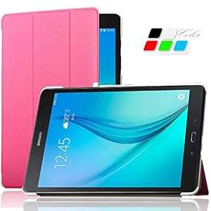 Samsung Galaxy Tab A 9.7-Inch Case - IVSO Slim Smart Cover Case for Samsung Galaxy Tab A 9 (Rose)