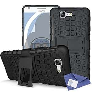 iTALKonline Huawei Ascend G7 G7-L01 G7-L03 Black Black Tough Hard Shock Proof Rugged Heav (Black)