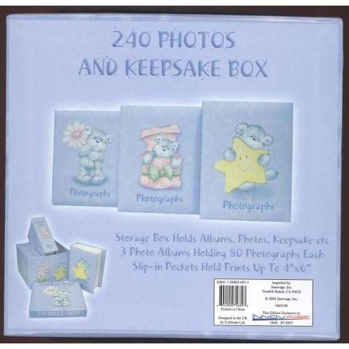 Twinkle Teds Photo Albums, Set of 3 with Keepsake Box