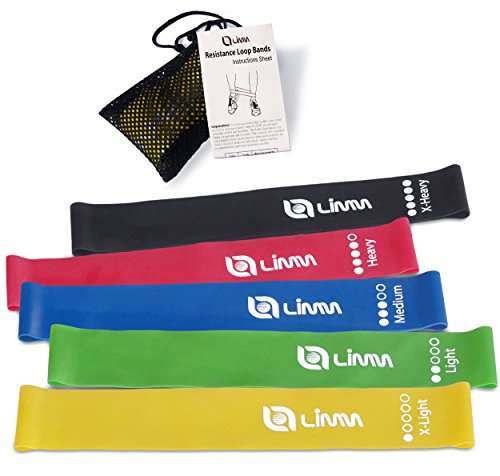 Limm Exercise Resistance Loop Bands - Set of 5, 12-inch Workout Bands - Best for Stretching, Physica