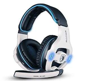 SuperStore_Electronics(TM) SADES SA-903 7.1 Sound Effect USB Gaming Headset Earset (White-Black)