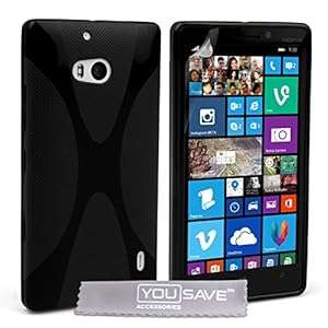 Yousave Accessories Nokia Lumia 930 Case Black Silicone X-Line Cover