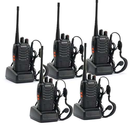 5 Pack BaoFeng BF-888S Long Range UHF 400-470 MHz 5W CTCSS DCS Portable Handheld 2-way Ham Radio wit