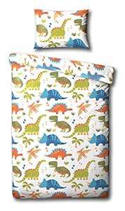 Childrens Dinosaur 4 in 1 Junior Bundle Bed Set (Duvet Pillow & Covers)