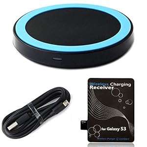 Atdoshop(TM) 1Set Qi Wireless Power ChargerReceiver Kit for Samsung Galaxy S3 III i9300 (Blue)