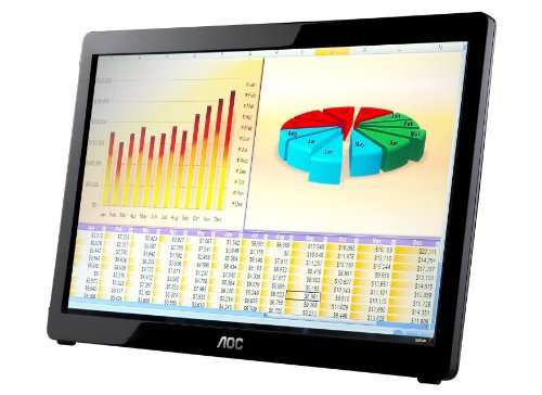AOC E1649FWU 16" USB-Powered Portable LED Monitor - Glossy Black (16 - Inch, Piano Black)
