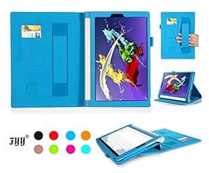 Lenovo Yoga Tablet 2 8 inch (Android Version Only) Case Cover Fyy Premium Detachable Leath (Cyan)
