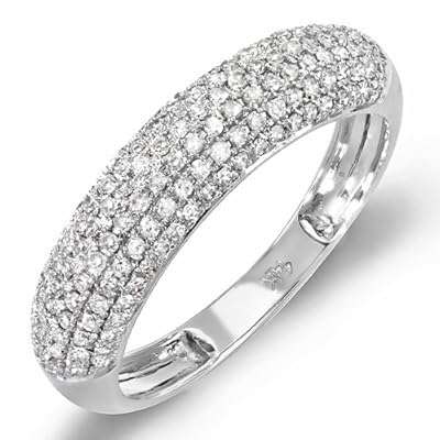 **R42000**14k White Gold Round Diamond Ladies Anniversary Wedding Band 3/4 CT (0.75 cttw, G-H Color,