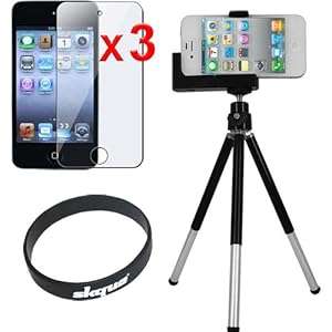 Skque Clear Screen Guard Protector Film(3 PACKS) Universal Mini Tripod Stand Camera Video/Cellphone