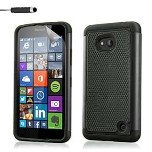 32nd Shock proof heavy duty defender case cover for Microsoft Lumia 640 sc (Shock proof - Black)