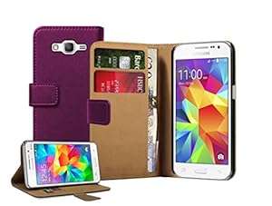 Membrane - Purple Wallet Book-Style Case for Samsung Galaxy Core Prime (SM-G360F) - Flip (Purple)