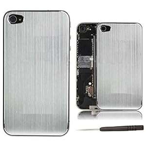Brushed Metal Aluminium Replacement Rear Panel Back Glass Housing Rear Case For iPhone 4