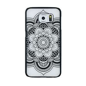 Malloom For Samsung Galaxy S6 Mandala Pattern Flower Hard Case Skin Cover (Black)