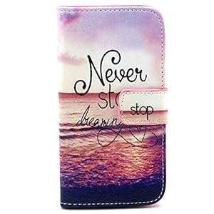 Color Painting PU Leather Flip Wallet Case Cover for Your Samsung Galaxy S5 (Never Stop Dreaming)