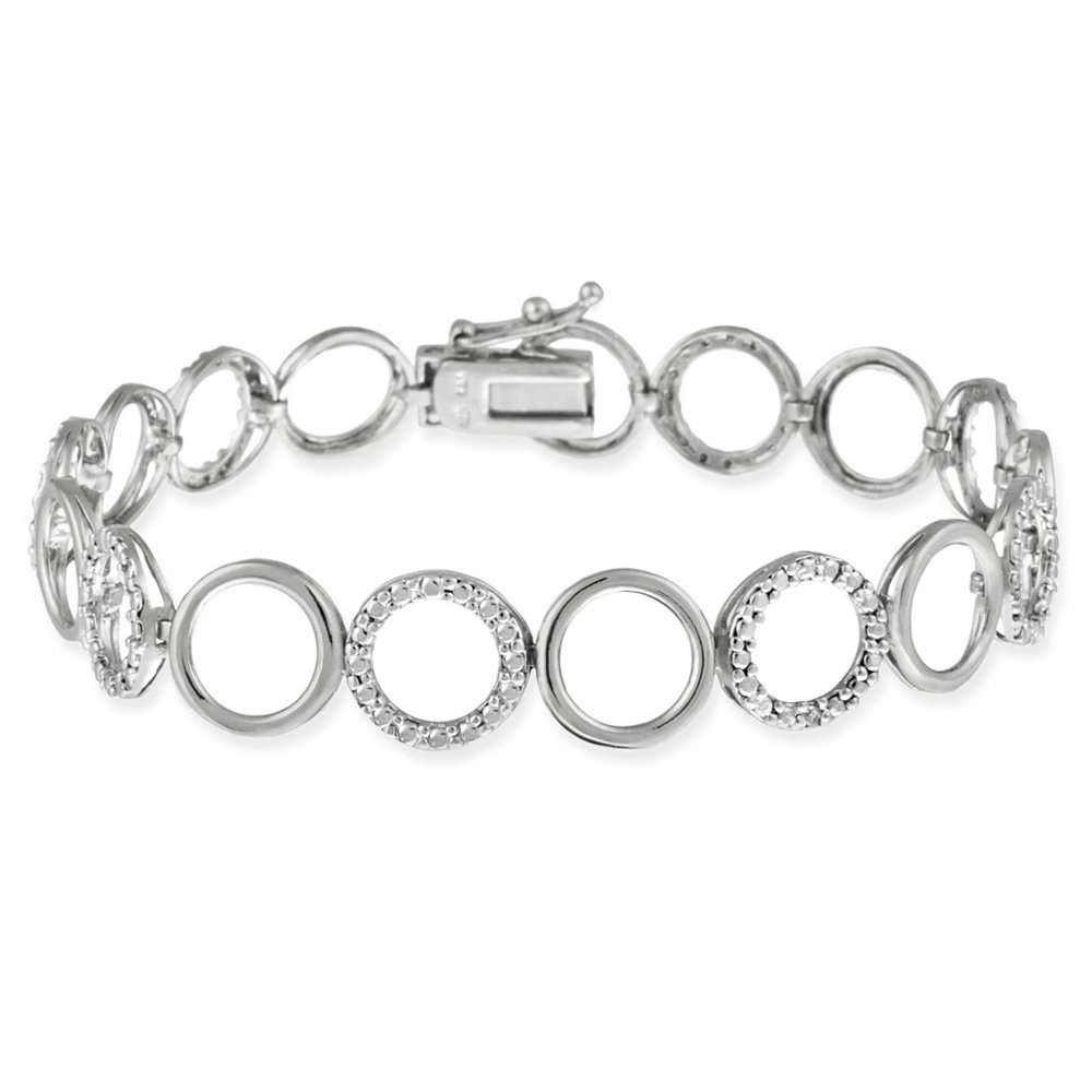 Diamond-Accent Circle Link Bracelet