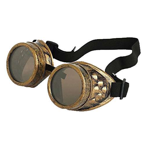 Leegoal Cyber Goggles Steampunk Welding Goth Cosplay Vintage Goggles Rustic (copper)