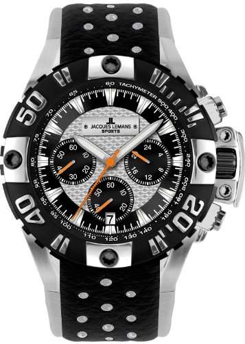 Jacques Lemans Men's Chronograph Leather Watch  1-1378a