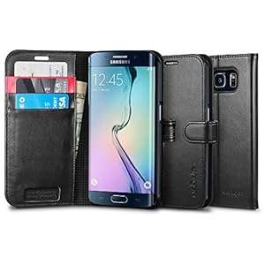 Galaxy S6 Edge Case Spigen [Stand Feature] Galaxy S6 Edge Case Wallet NEW [Walle (Wallet S Black)