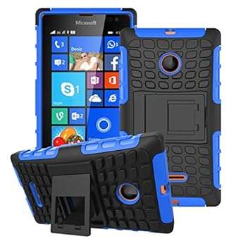 Microsoft Lumia 435 - Stylish Heavy Duty Shock Proof Dual Case Cover with Back Stand & Screen P