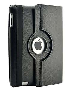 360 Degree Rotating Stand Case Cover for IPAD 2/3/4 With Wake and sleep function (Black02)