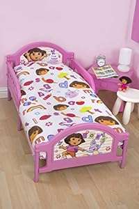 Character World Dora the Explorer Alphabet Toddler Bed Duvet Cover & Pillowcase Set
