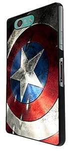 Marvel Superhero Captain america Shield Design Fun Cool Sony Xperia Z3 Compact / Mini Case Back