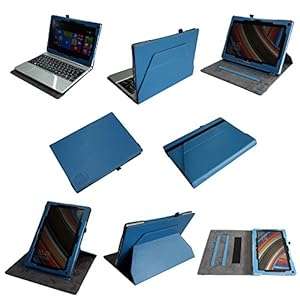 Coodio Acer Aspire Switch 10 Tablet 360 Rotating Multi-Angle Stand Leather Cover Built-in (Blue)