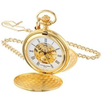 Charles-Hubert, Paris Gold-Plated Mechanical Pocket Watch..