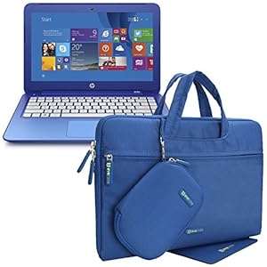 Evecase HP Stream 13 Notebook Dual Layer Soft Sleeve Bag Carrying Case Briefcase with Hand (Blue)