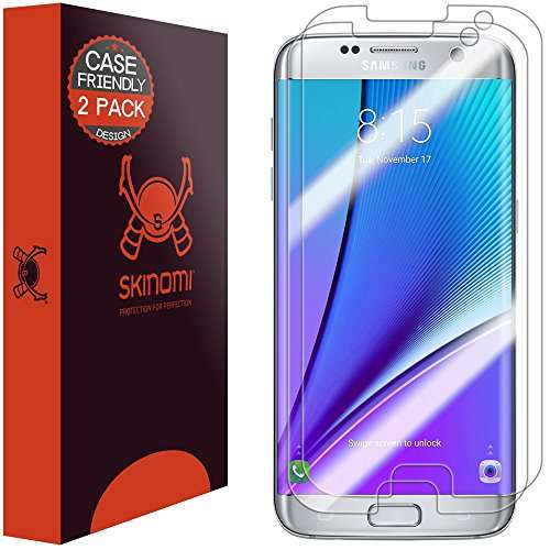 Galaxy S7 Edge Screen Protector, Skinomi TechSkin (2-Pack,Case Friendly) Full Coverage Screen Protec