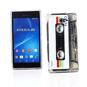 Kit Me Out UK TPU Gel Case for Sony Xperia M2 - Multicoloured Vintage / Retro Cassette