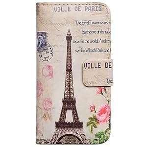 Casea Packing Paris Tower Bird Wallet Leather Cover Case for Samsung Galaxy S4 Mini i9190