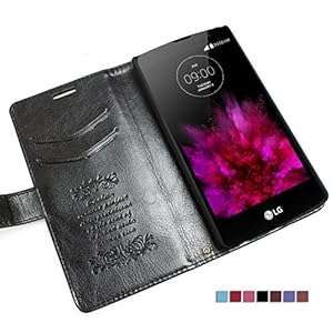 SLEO LG G4 Case - LG G4 Wallet Leather Case Flip Leather Case Cover [Luxury Series] with (Black)