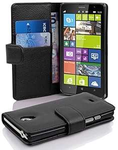 Nokia Lumia 1320 case CADORABO Lumia 1320 Case Wallet [BLACK] Premium PU leather Wallet (Black)