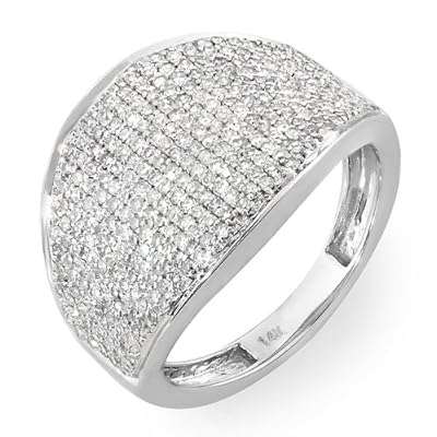 1.40ct Genuine Diamond Cocktail Ring 14k White Gold