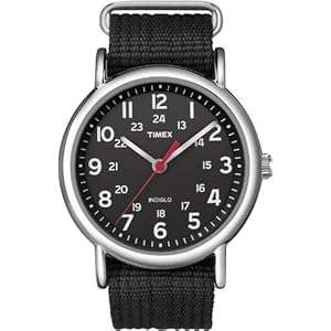 Timex Men's T2N647KW Weekender Black Slip Through Strap Watch
