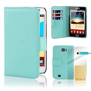 32nd Book wallet PU leather case cover for Samsung Galaxy Note N7000 (i9220) (Book - Light Blue)