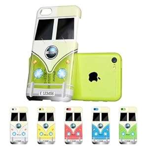 iPhone 5C Case ESR Fancy Series iPhone 5c Case Hard Clear Case Back Cover with Cute Pa (Mini Bus)