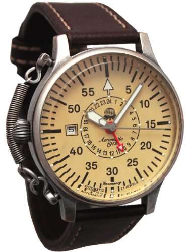 Aeromatic 1912 Automatic 24 Hour Watch, Large Minutes and Spring Crown Guard A1394