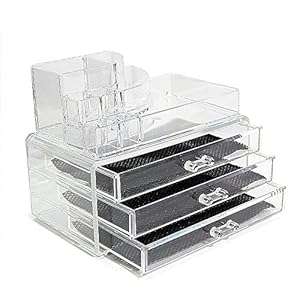 Nestling Transparent Makeup Box Acrylic Clear Case Organiser Cosmetic Display Box Jewelry Stora