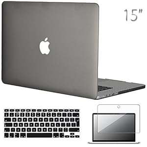 Topideal 3 in 1 Matte Frosted Hard Shell Case Cover for MacBook Pro 15.4