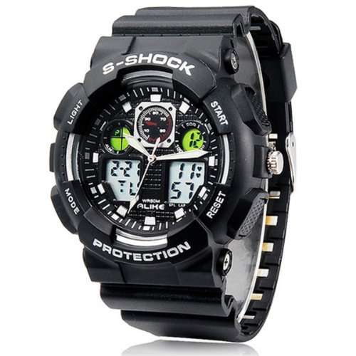 Men Sport Round Dial AL35 Waterproof Diving Watch with TPU Rubber Strap White New