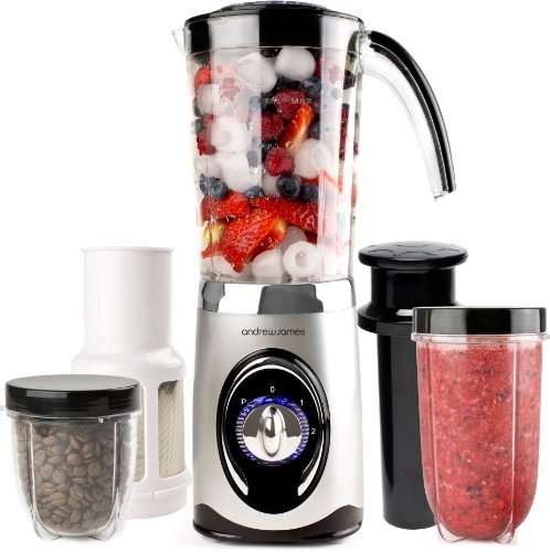 Andrew James 4 in 1 Multifunctional 1 litre Smoothie Maker, 1.5 litre Blender, Grinder And Juicer