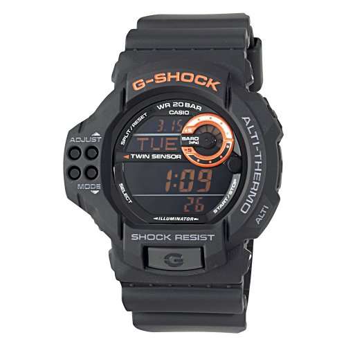 Casio Men's GDF100-1B G-Shock Twin Sensor Multi-Functional Black Resin Digital Sport  Watch